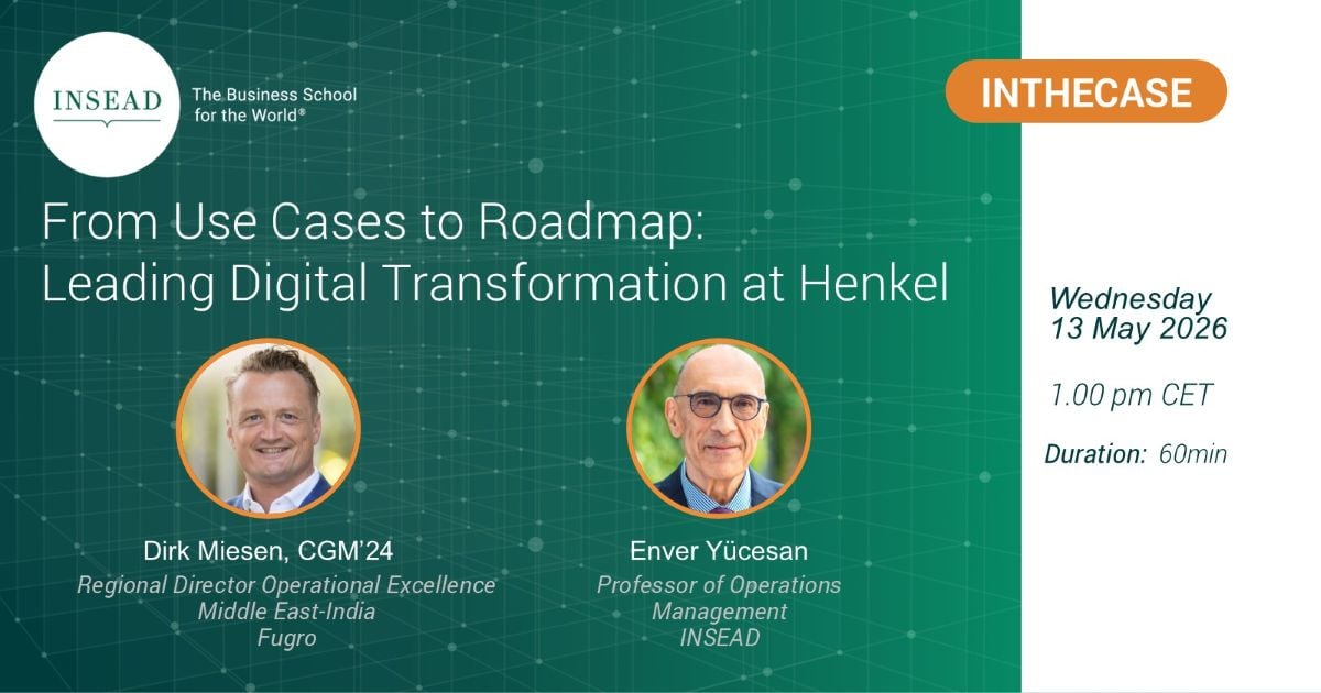 Web banner of INTHECASE - From Use Cases to Roadmap: Leading Digital Transformation at Henkel
