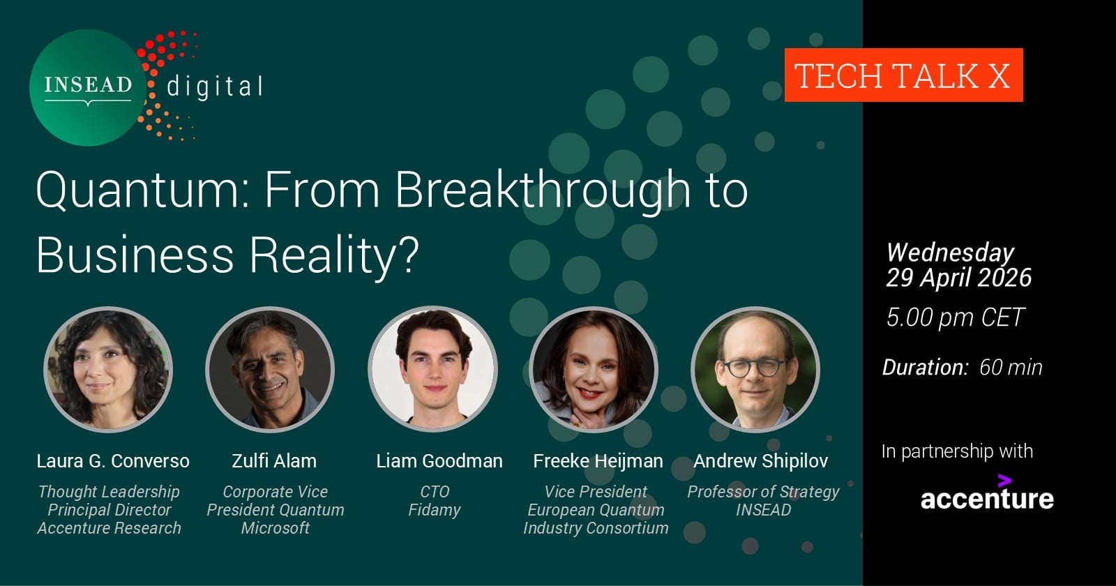 Web banner of TECH TALK X - Quantum: From Breakthrough to Business Reality?