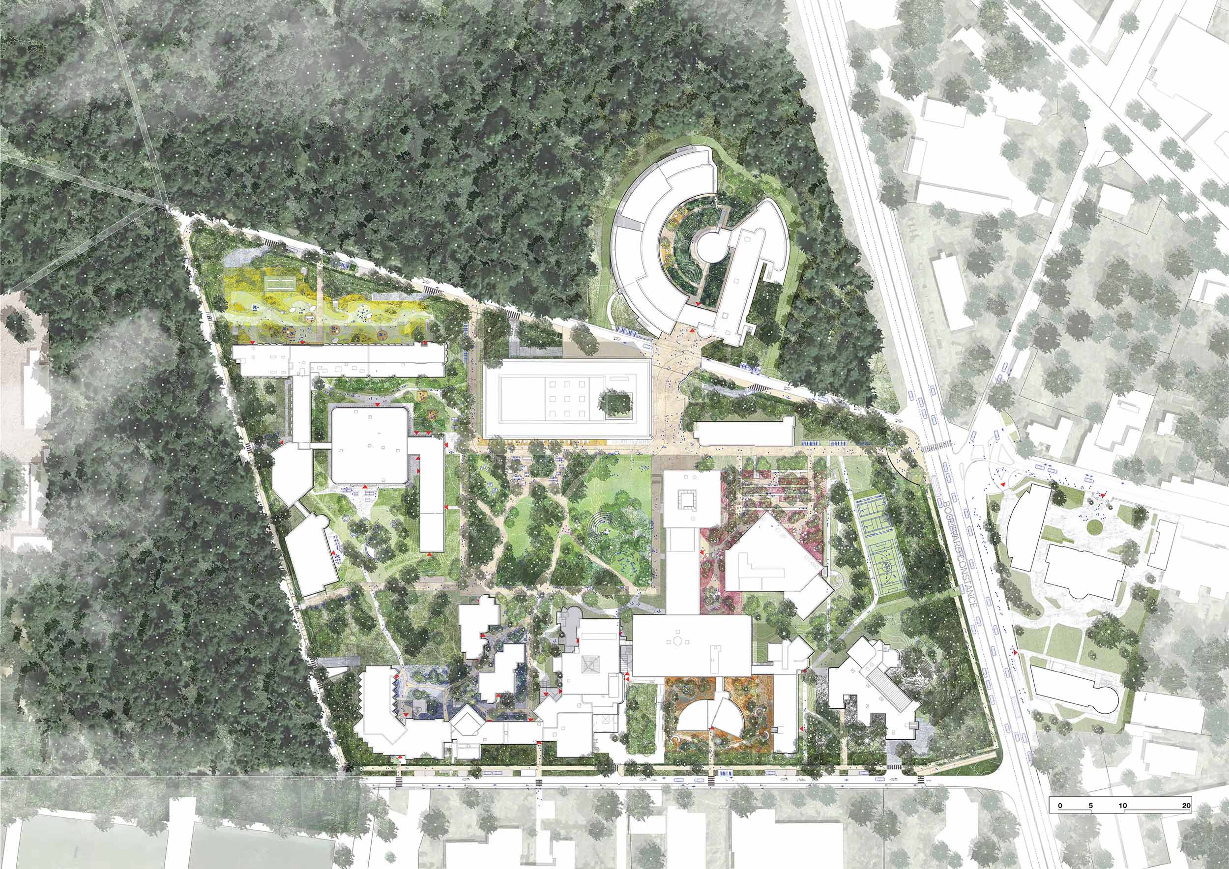 Site map of the re-imagined INSEAD Europe Campus