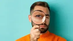 Looking through a magnifying glass Looking through a magnifying glass