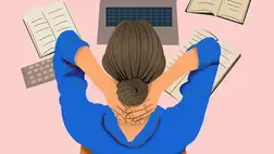 A woman looking at her laptop A woman looking at her laptop