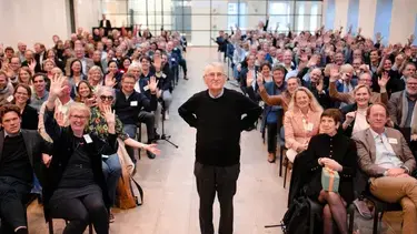 man in front of audience